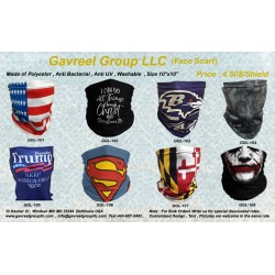 FABRIC SUBLIMATED FACE MASKS / TEXTILE FACE MASKS