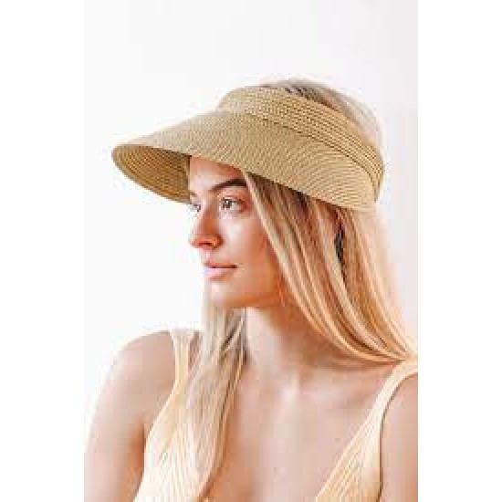 Women Summer Empty Top Black Large Brim Luxury Foldable Beach Straw Visor Hat Outdoor Casual UV Protection Hats Wholesale