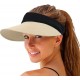 Women Summer Empty Top Black Large Brim Luxury Foldable Beach Straw Visor Hat Outdoor Casual UV Protection Hats Wholesale