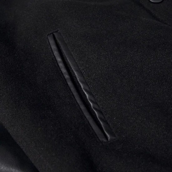 Trending Design Hot Selling High Quality Customized Logo Printing Men Leather Sleeves Stand Collar Men Varsity Jacket